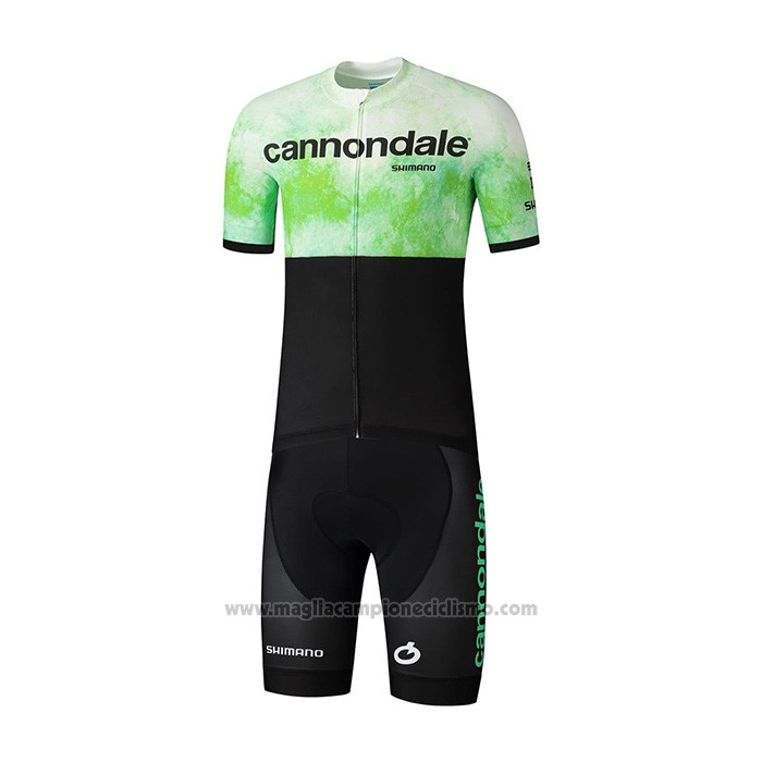 2021 Abbigliamento Ciclismo Cannondale Nero Verde Manica Corta e Salopette